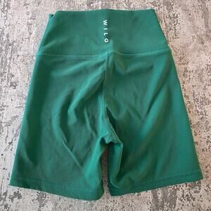 Wilo The Label Ribbed Green Biker Shorts Size XS